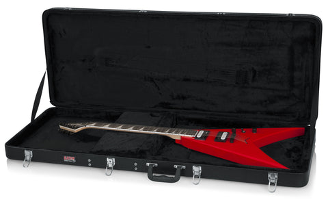 Gator Hard-Shell Wood Case for Extreme Guitars like Flying V or Explorer - Rugged Hard Cases