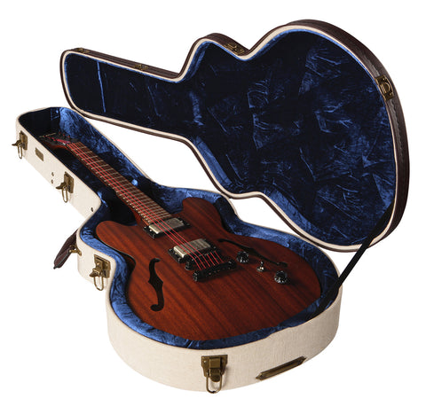 Gator Deluxe Wood Case for Semi-Hollow Electrics like Gibson 335 - Rugged Hard Cases