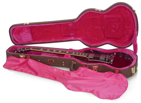 Deluxe Wood Case for Solid-Body Guitars like Gibson SG